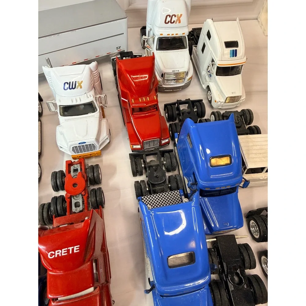 Mixed Semi Truck and Trailer Model Lot Roadway Viking CRST Repair Project